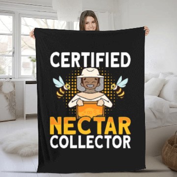 Discover Honey Beekeeping Bee Certified Nectar Collector Beekeeper Fleece Blankets