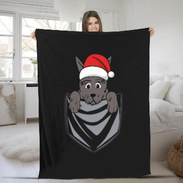 Discover Chart Pocket Scottish Terrier Christmas Dog Fleece Blankets