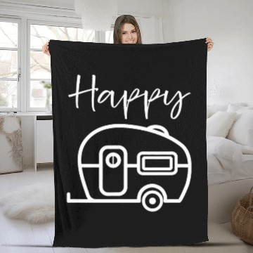 Discover Happy Camper Outdoors Adventure Get Lost Baseball Tees Fleece Blankets