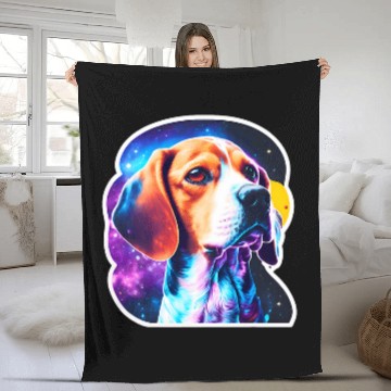 Discover Cosmic Canine Quest Beagle Among Galactic Wonders Fleece Blankets