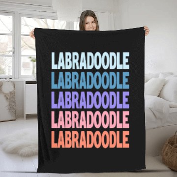 Discover Funny Modern Repeated Text Design Labradoodle Fleece Blankets