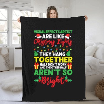 Discover Christmas Light Visual Effects Artist xmass Holiday Fleece Blankets
