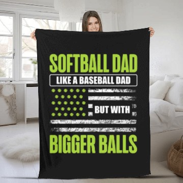 Discover Funny Softball Dad Like A Baseball Dad US Flag Fathers Day Fleece Blankets