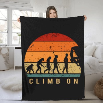 Discover Climbing Evolution Bouldering Climbing Mountaineers Fleece Blankets