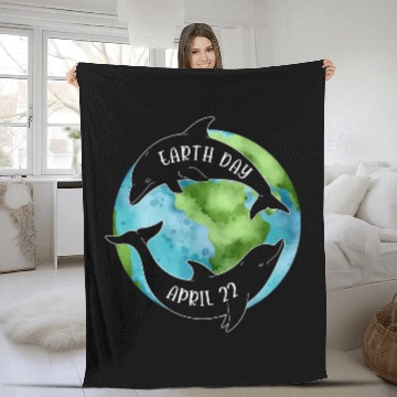 Discover Earth Day Restore Earth Sea Dolphin Art Save the Planet Baseball Tees Fleece Blankets