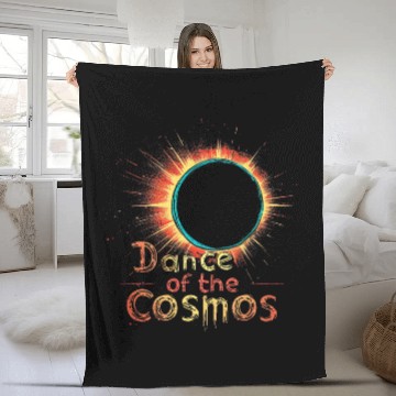 Discover Cosmic Eclipse Ballet Celestial Phenomena Art Fleece Blankets