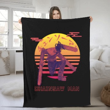 Discover Chainsaw Sunset - Chainsaw - Fleece Blankets