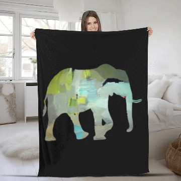 Discover ELEPHANT ART SILHOUETTE Fleece Blankets