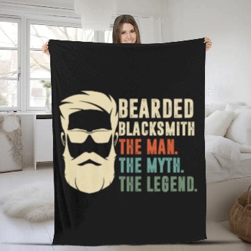 Discover Bearded Blacksmith The Man The Myth The Legend Fleece Blankets