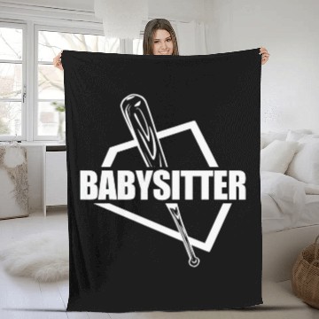 Discover Babysitter Baseball Bat Nanny Fleece Blankets
