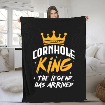 Discover Lacrosse Gift Mens Cornhole King Legend Has Arrived Corn Hole Player Fleece Blankets