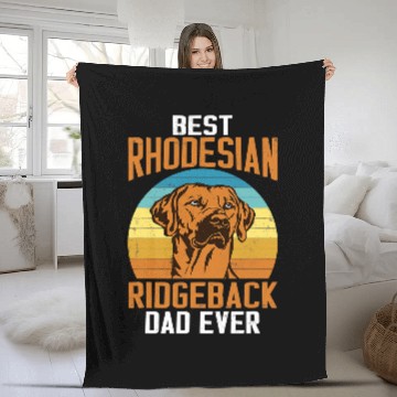 Discover bests Rhodesian Ridgeback Dad Ever Retro vintages Dog 13 Fleece Blankets