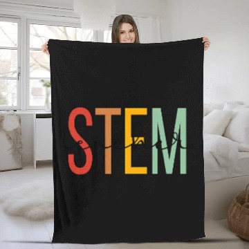 Discover STEM Teacher Science Technology Engineering Math Boho Fleece Blankets