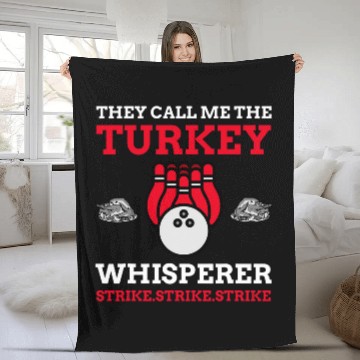 Discover Turkey Bowler Gifts 2Funny Bowling Zip Fleece Blankets