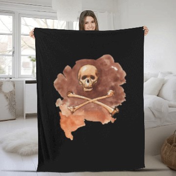 Discover Skull and Crossbones Pirate Symbol Fleece Blankets