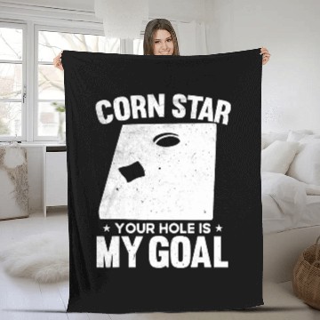 Discover Lacrosse Gift Mens Corn Star 2Your Hole Is My Goal Funny Cornhole Fleece Blankets