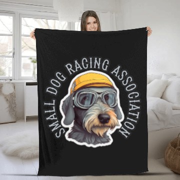 Discover Miniature Schnauzer Racing 2Dog Race Fleece Blankets