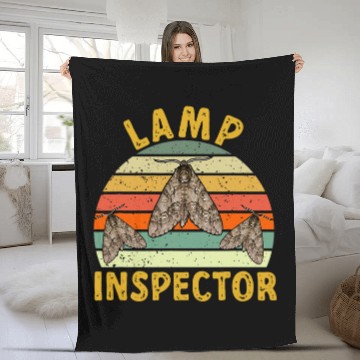 Discover Moth Insect Collector Lamp Inspector Entomologist Fleece Blankets
