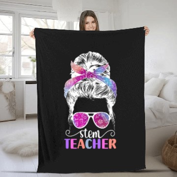 Discover STEM Teacher Science Technology Engineering Math 25 Baseball Tees Fleece Blankets