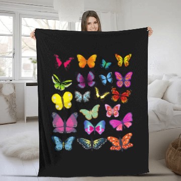 Discover kids butterfly wings insect Fleece Blankets
