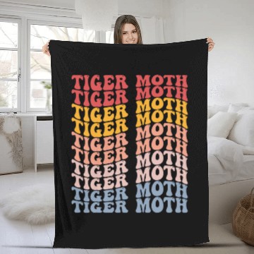 Discover Tiger Moth Groovy Retro Baseball Tees Fleece Blankets