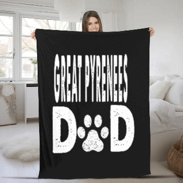 Discover Great Pyrenees DAD Dog Owner Gift Fleece Blankets