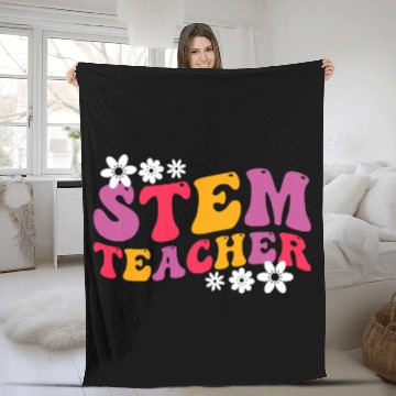 Discover STEM Teacher Groovy Science Technology Engineering Math 21 Fleece Blankets