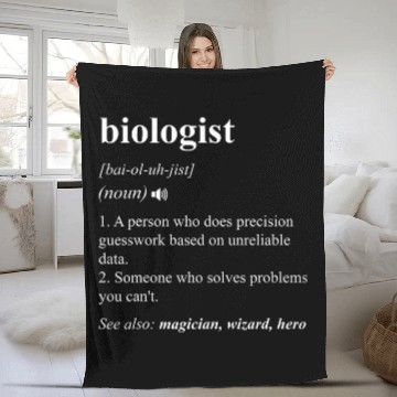 Discover Biologist Funny Dictionary Definition Fleece Blankets