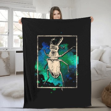 Discover Stag Beetle Insect Animal Fleece Blankets