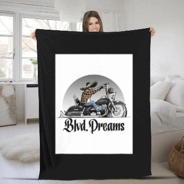 Discover Lowrider Motorcycle Bike High Ape Hangers Blvd  Dreams Fleece Blankets