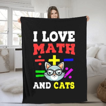 Discover Math Nerd Math Teacher Cat Lover I Love Math And Cats 29 Baseball Tees Fleece Blankets