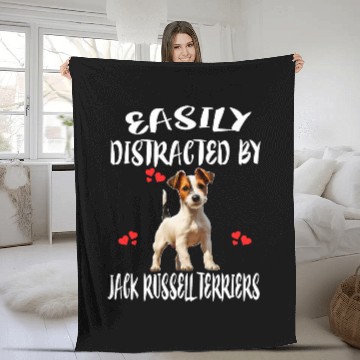 Discover Easily Distracted By Jack Russell Terriers Dog Fleece Blankets