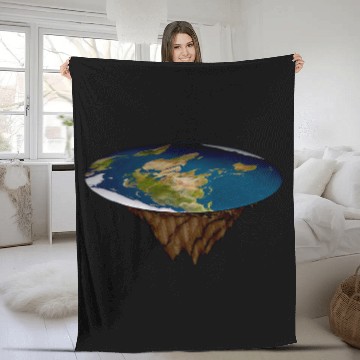 Discover Flat Earth Society 2Flat Earth Map Model Globe Fleece Blankets