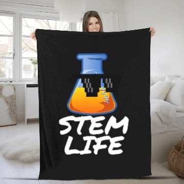 Discover STEM LIFE SCIENCE TECHNOLOGY ENGINEERING MATH BEAKER Fleece Blankets
