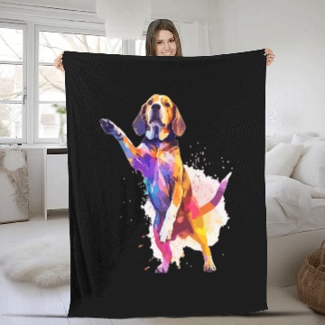 Discover Dog Dance Competition Funny Dancing Beagle Dog Fleece Blankets