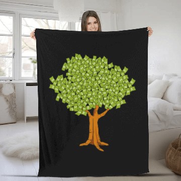 Discover The money tree businessman illustration gift Fleece Blankets