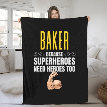 Discover Baker    Because Superheroes Need Heroes Too Baseball Tees Fleece Blankets