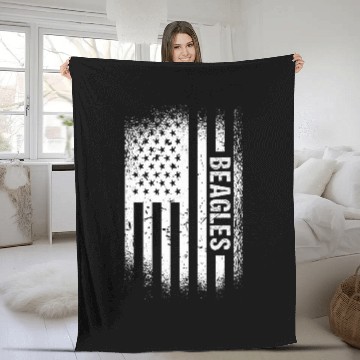 Discover Dog Beagle Us Flag Baseball Tees Fleece Blankets