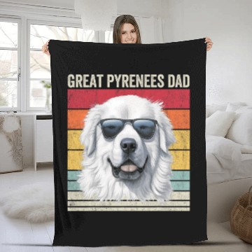 Discover Great Pyrenees Dad Fleece Blankets