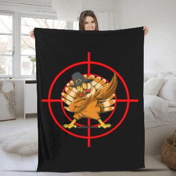 Discover Turkey Hunting targets Turkey Hunter Thanksgiving Dinner Fleece Blankets
