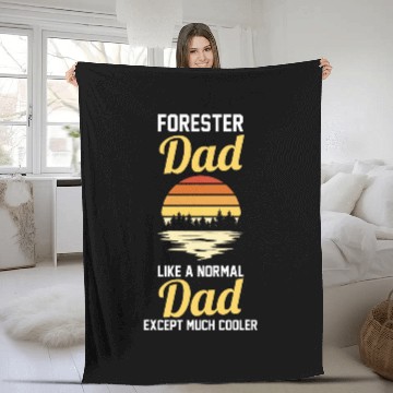 Discover Forest Forestry Worker Dad Father Forester Fleece Blankets