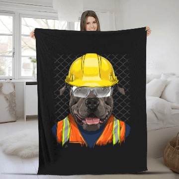 Discover Construction Worker American Pit Bull Terrier Laborer Dog Baseball Tees Fleece Blankets