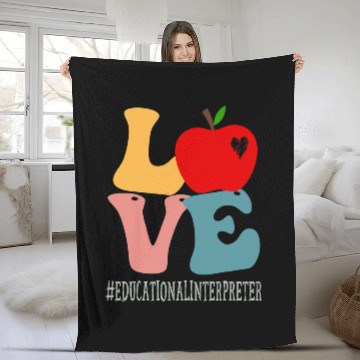 Discover Educational Interpreter Love Apple Groovy Back To School Baseball Tees Fleece Blankets