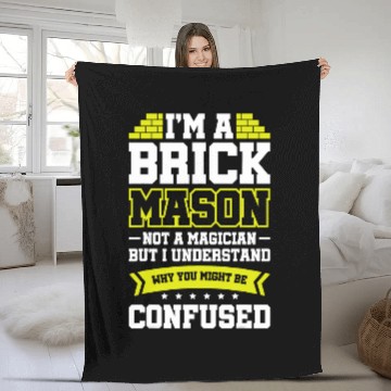 Discover Funny Cool Brick Mason Bricklayer Apparel 10 Fleece Blankets