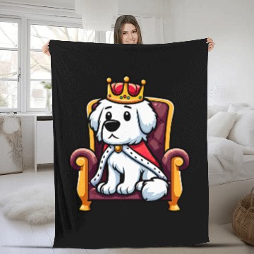 Discover Great Pyrenees King Funny Dog Royalty Baseball Tees Fleece Blankets