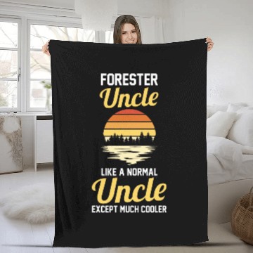 Discover Forest Forestry Worker Uncle Forester Fleece Blankets