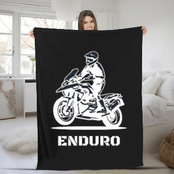Discover Enduro Motorcycle Biker Freedom Fleece Blankets