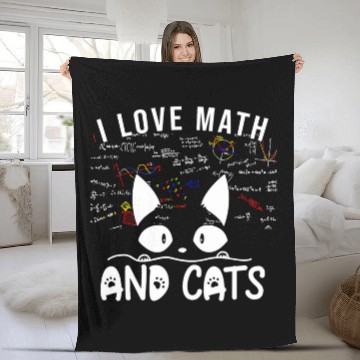Discover Math Nerd Math Teacher Cat Lover I Love Math And Cats 25 Fleece Blankets