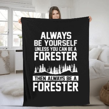 Discover Forest Forestry Worker Forester 211 Fleece Blankets