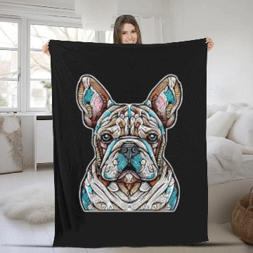 Discover French Bulldog Frenchie Abstract Fleece Blankets